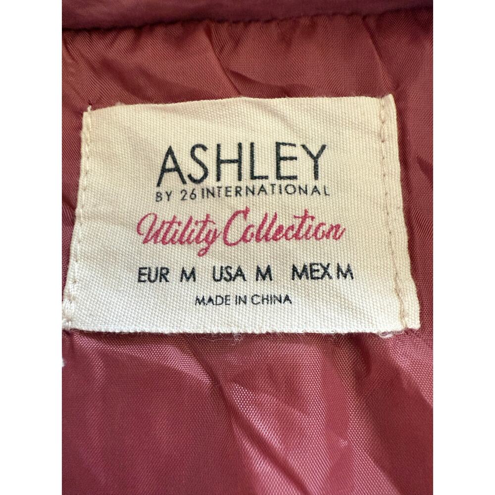 Ashley by 26 International Utility Collection Jacket Size MED Mauve White Gray - Picture 10 of 11